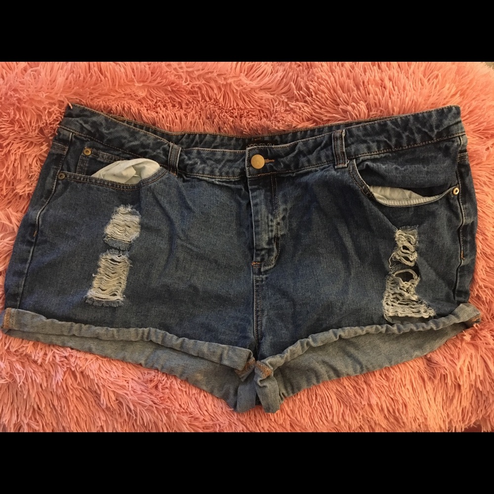 Forever 21 Distressed Jean Shorts